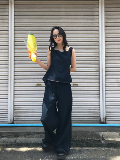 ハイウエスト ワイドデニムパンツ 大人カジュアル レディース Uenui