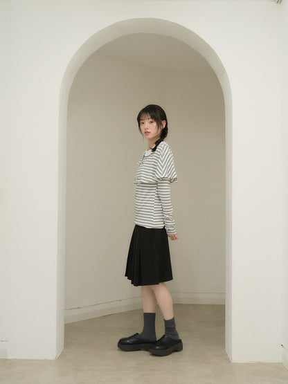 border doll collar cape sleeve top