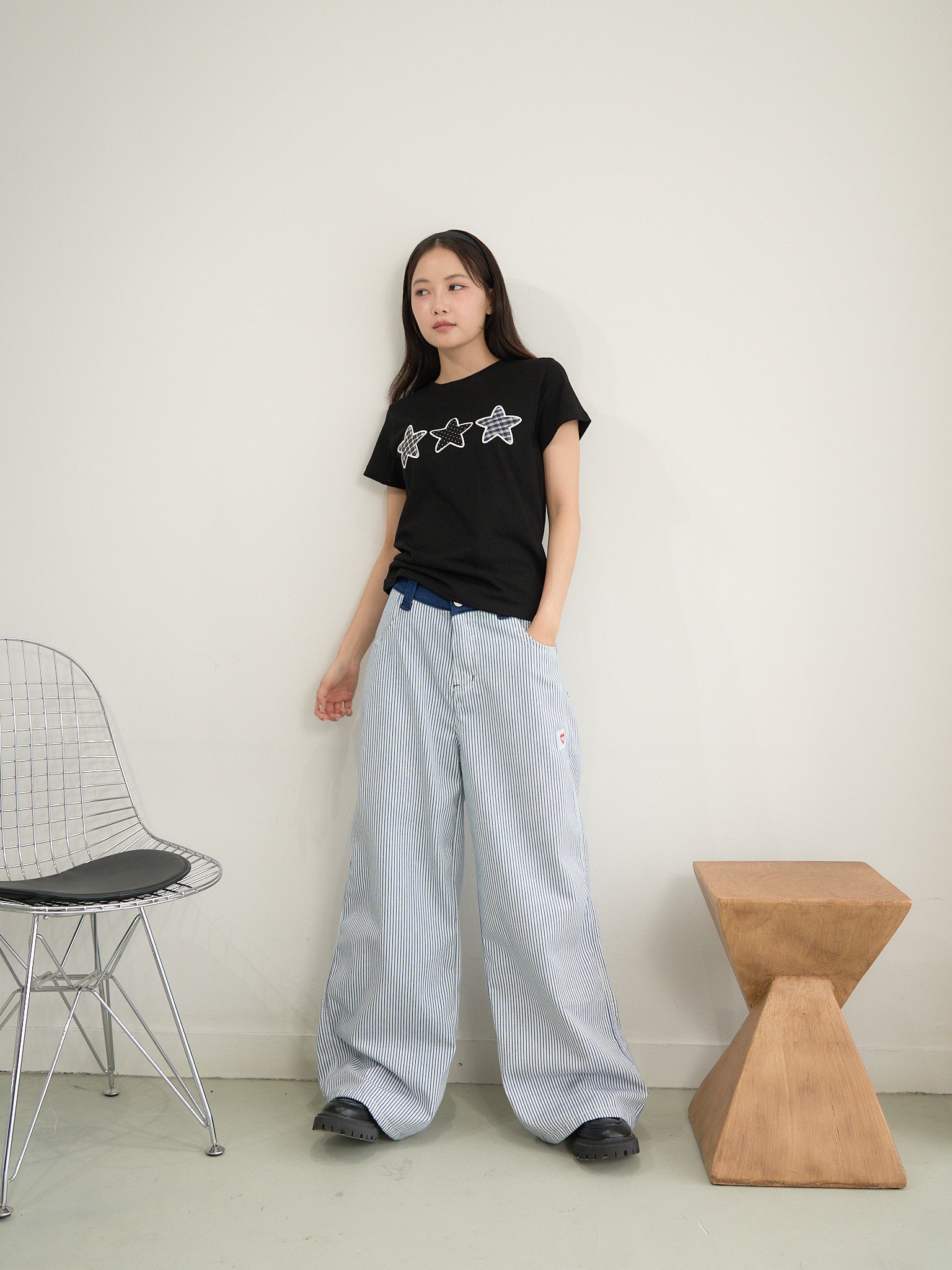 ストライプ ワイドパンツ｜大人カジュアル レディース Uenui
