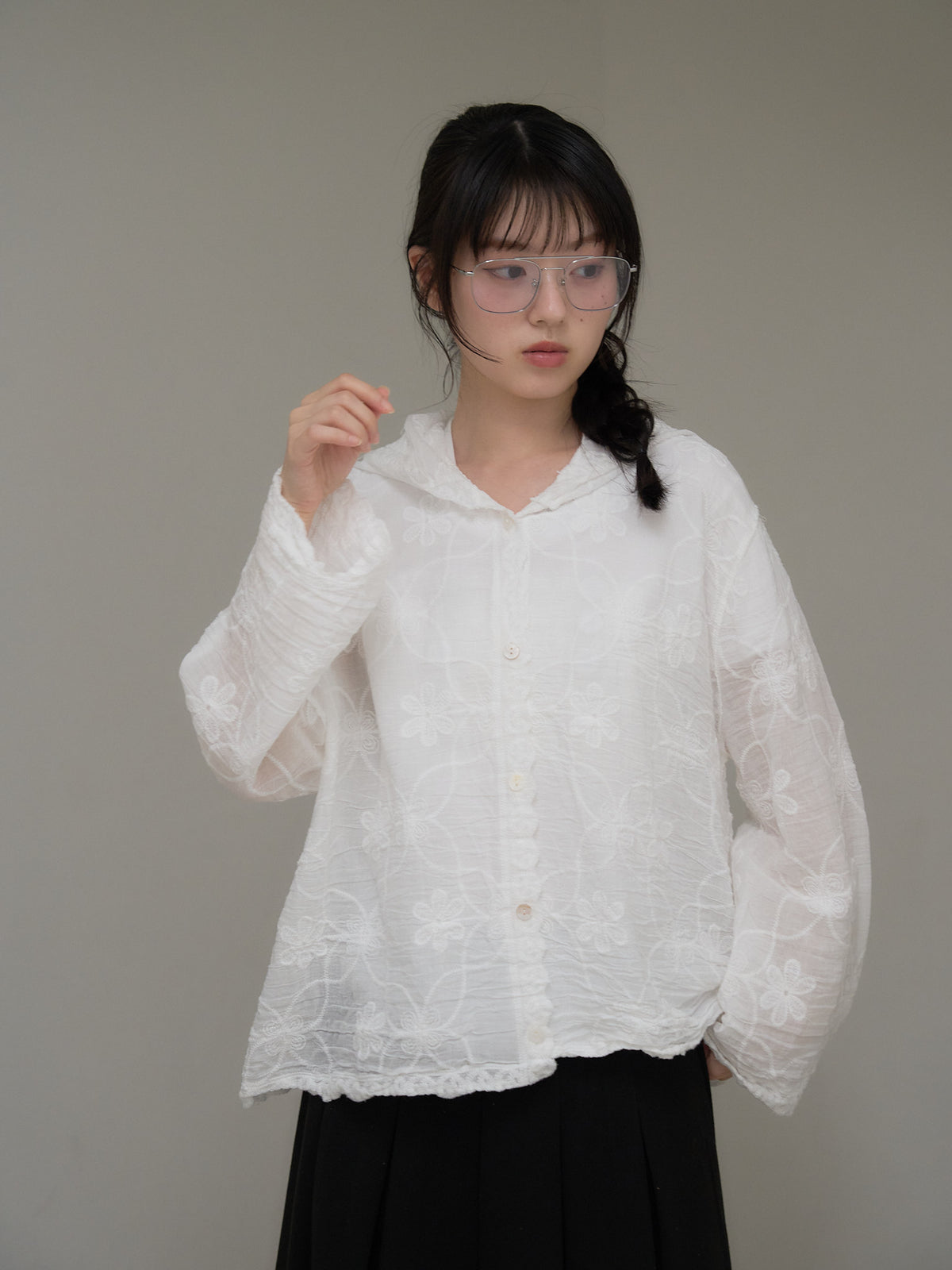 embroidery lace hoodie