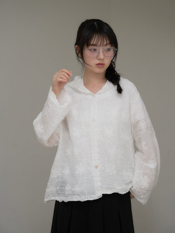 embroidery lace hoodie
