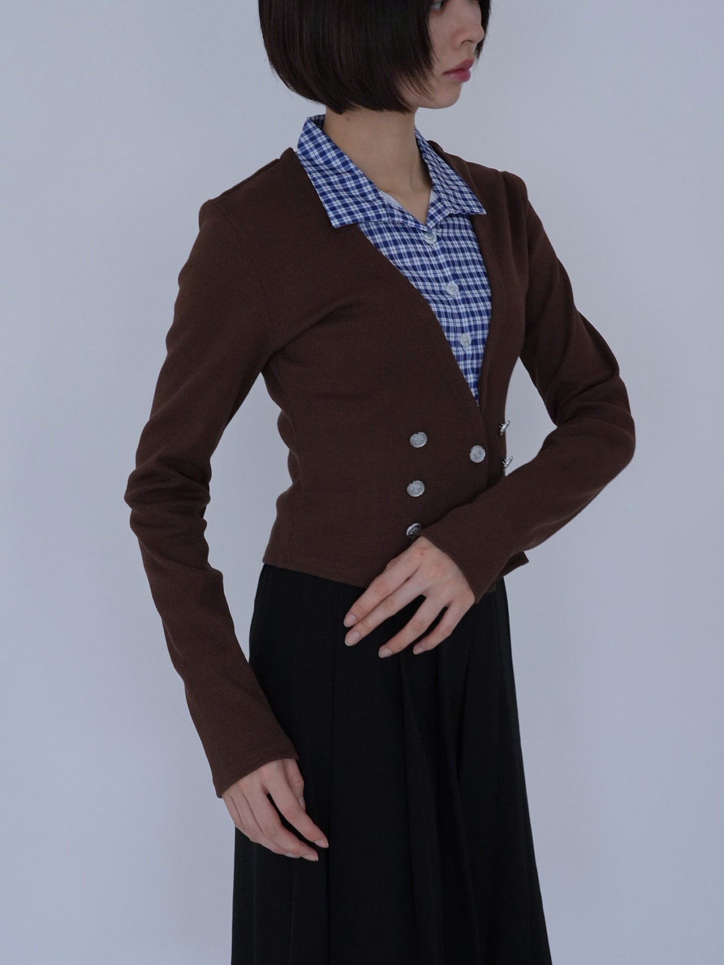 layered cropped jacket