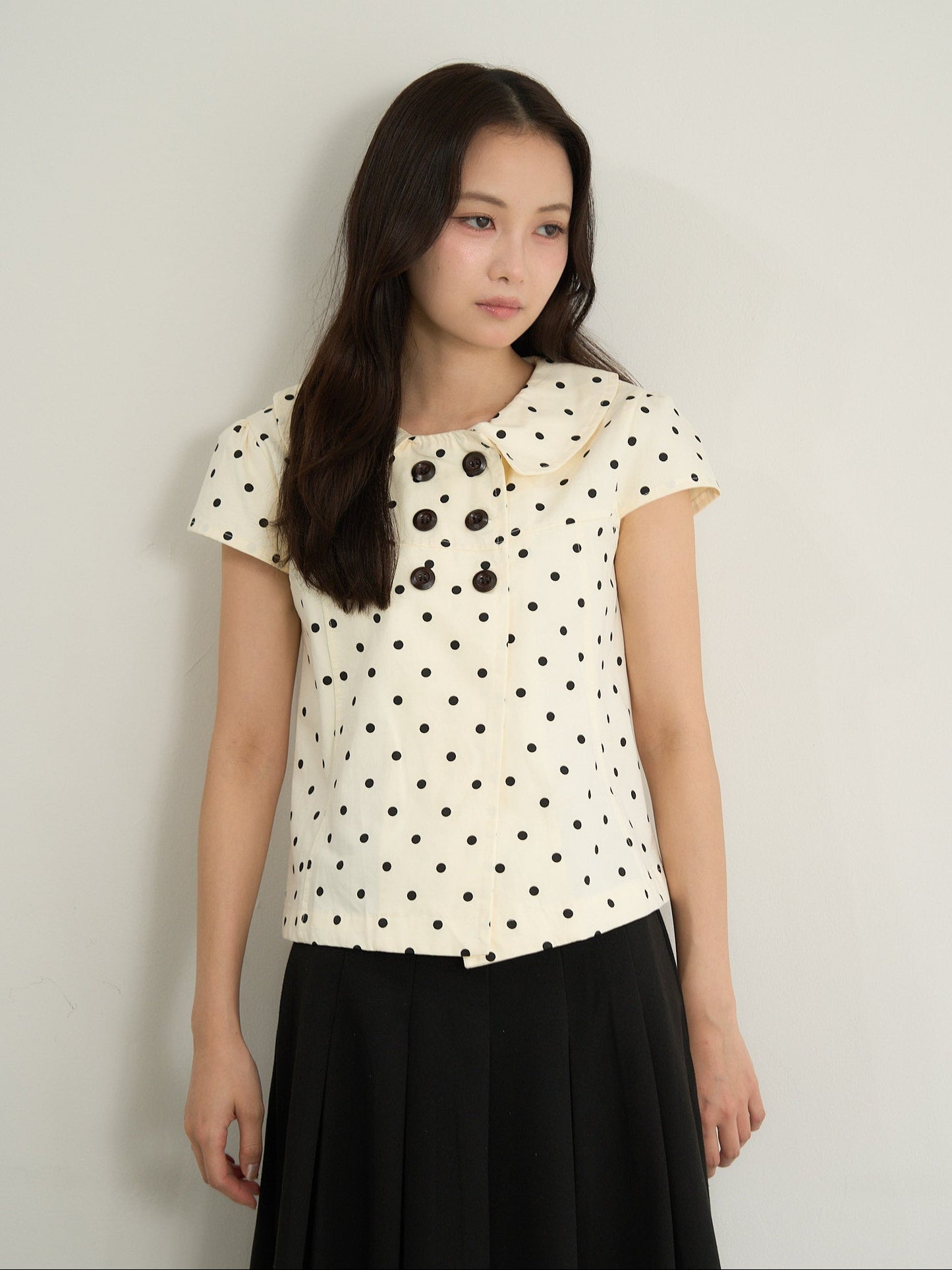 dot button blouse