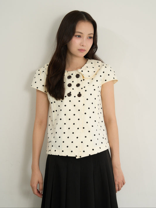 dot button blouse