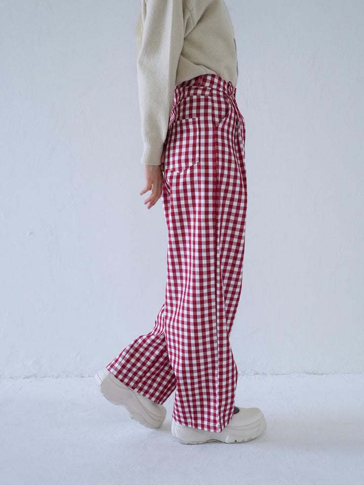 【 10月上旬発送予定 】gingham check wide pants