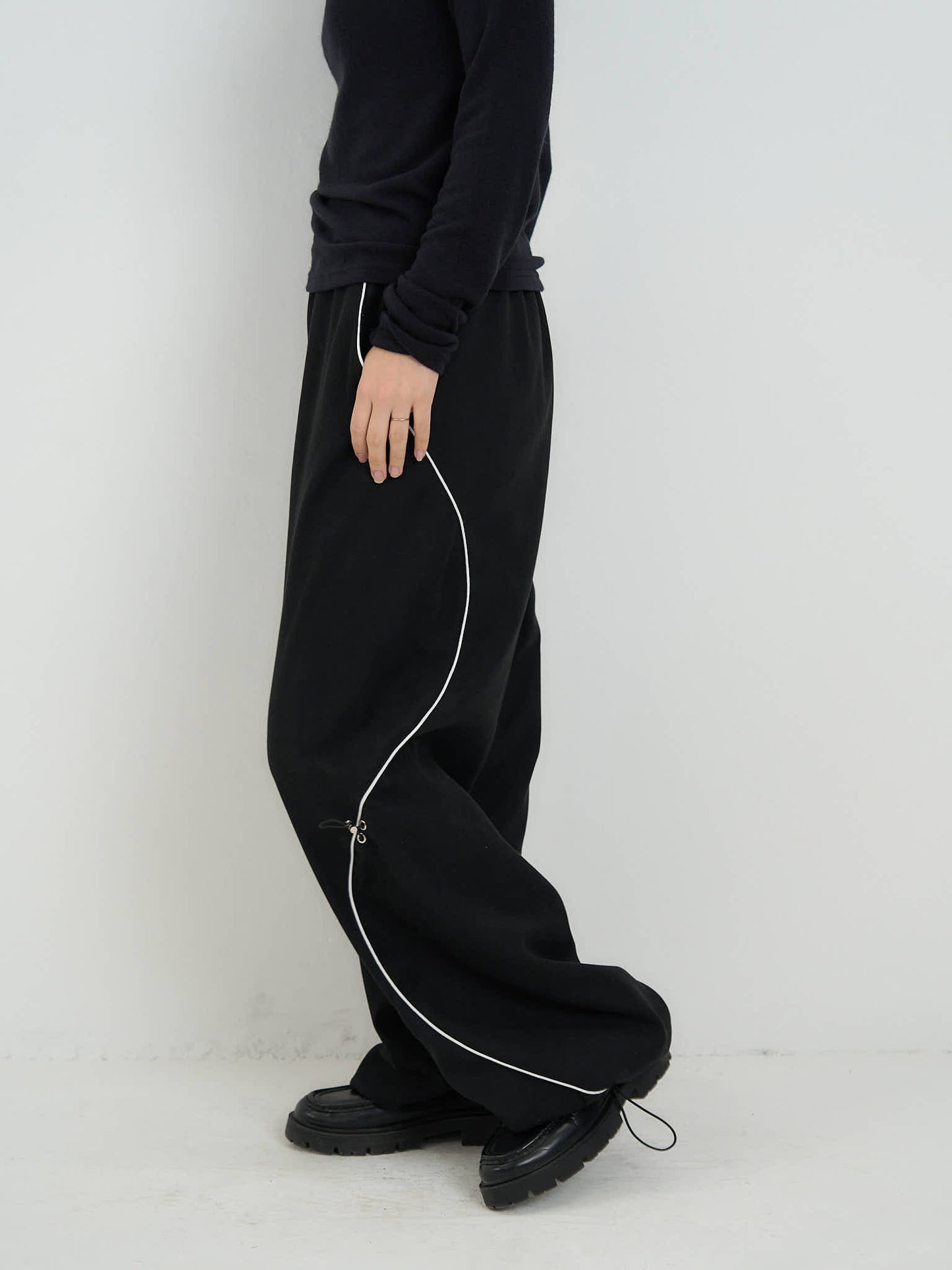 stitch line wide pants