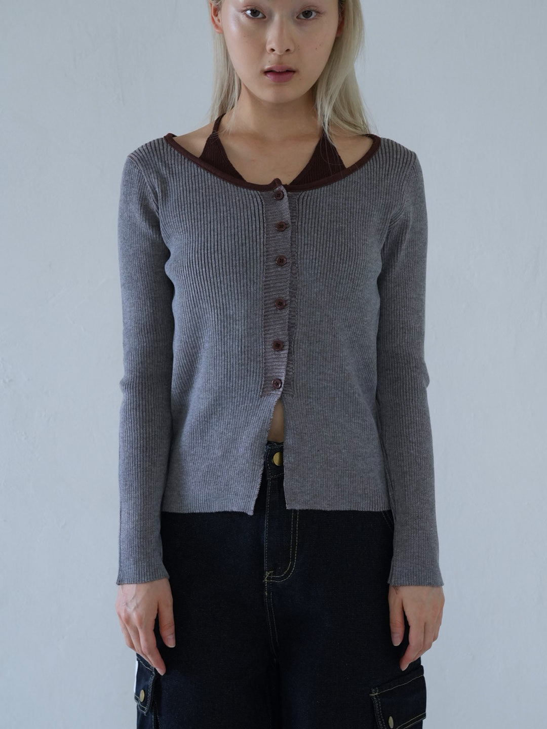 【 10月上旬発送予定 】layered rib knit top