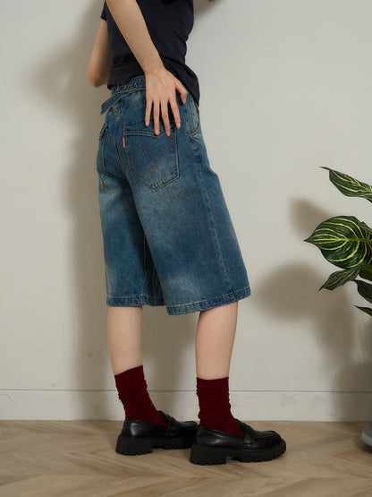 denim bermuda pants
