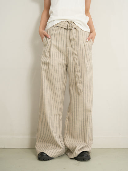 stripe wide pants