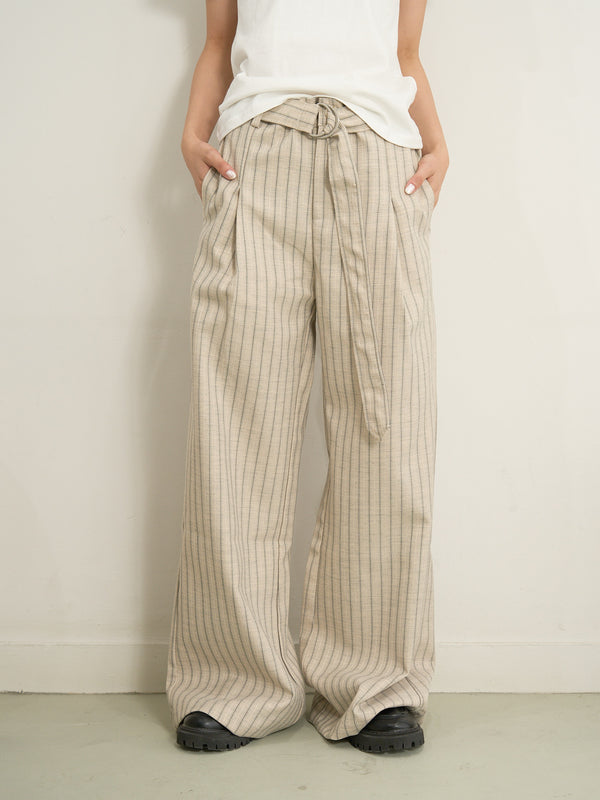stripe wide pants
