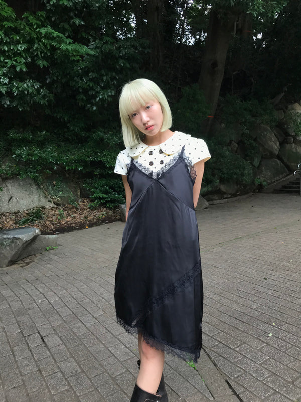 lace satin slip dress