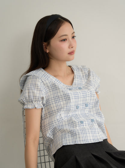 check sailor blouse