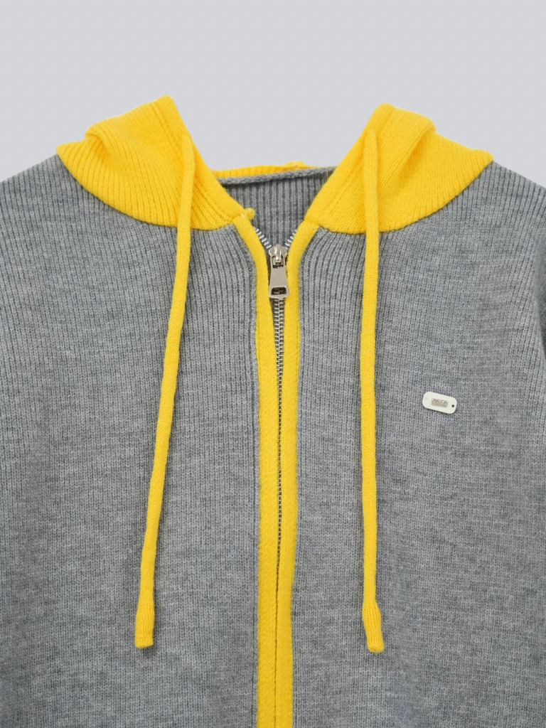 bicolor zip knit
