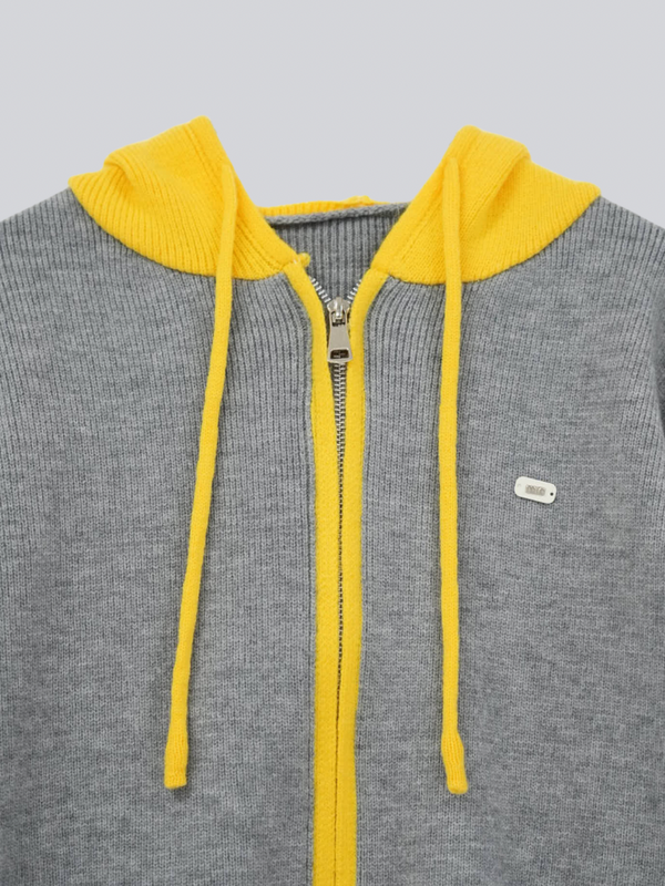 bicolor zip knit