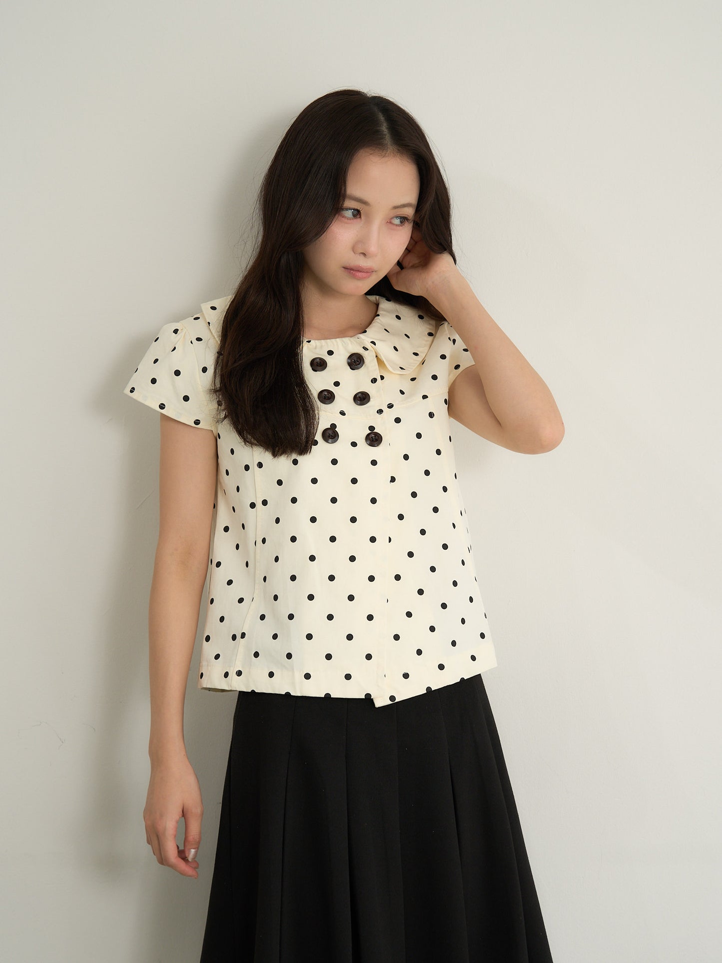 dot button blouse