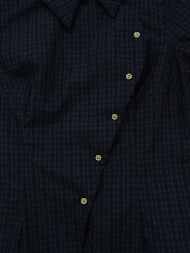 retro check button shirt