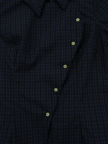 retro check button shirt