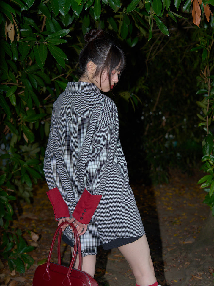 striped big sleeve shirt