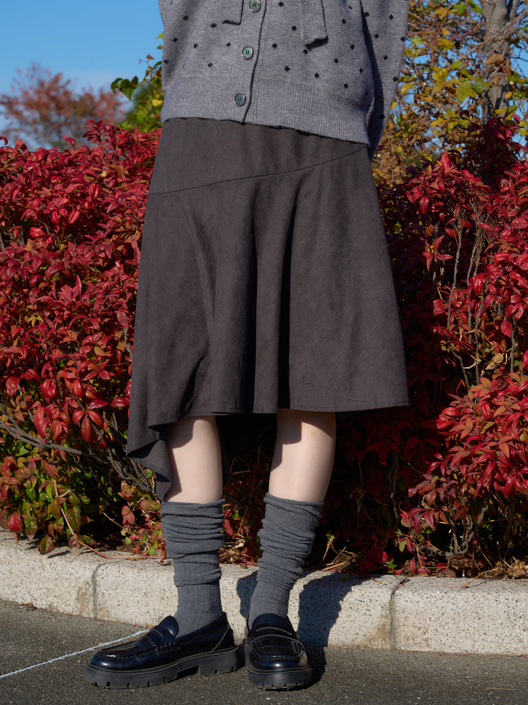 suede asym skirt