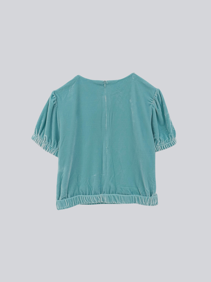 velour puff sleeve top