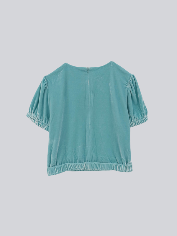 velour puff sleeve top