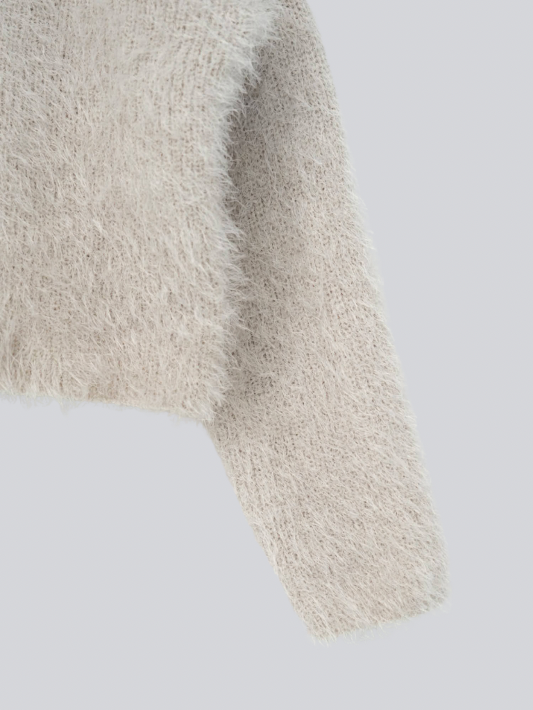 shaggy knit sailor cardigan