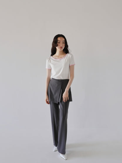 layered skirt and pants