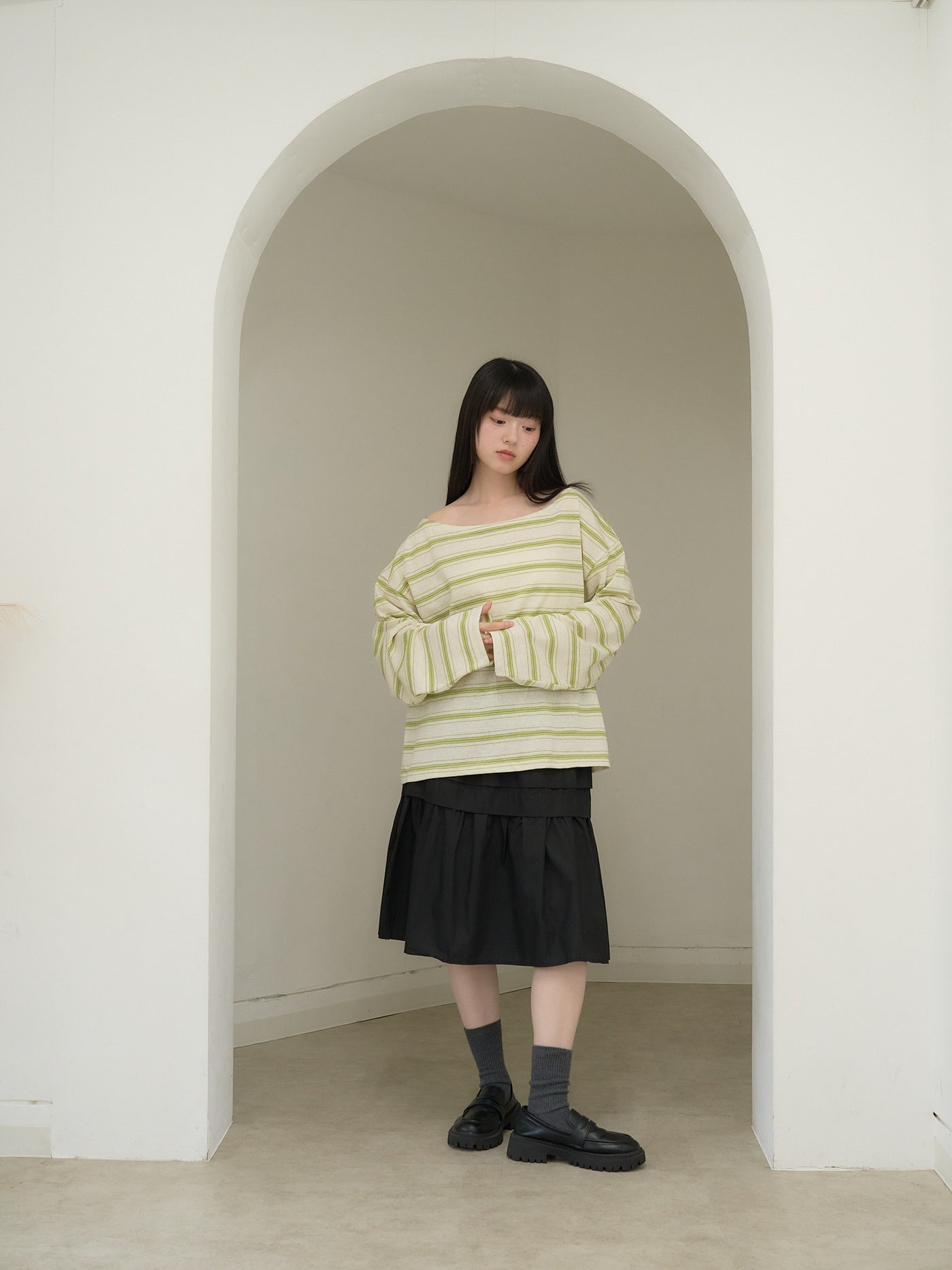long sleeve border tee