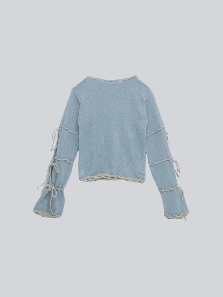【 9月下旬発送予定 】ribbon detail knit top