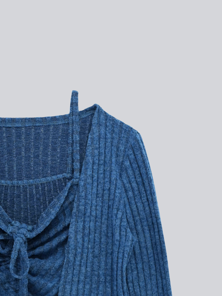 【 10月上旬発送予定 】ribbed ruched cami & cardigan set