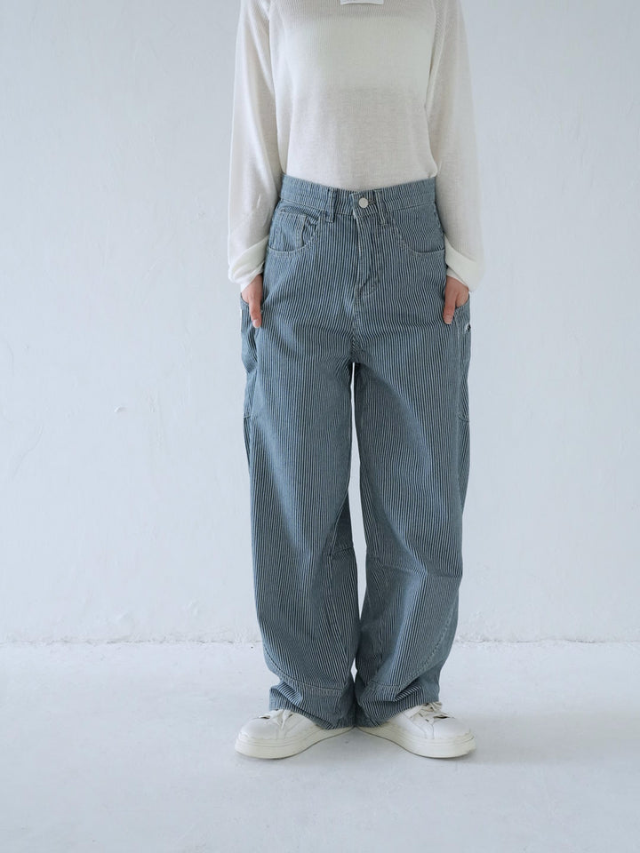 【 10月上旬発送予定 】hickory stripe wide pants