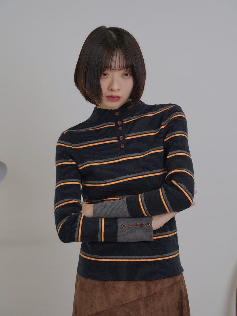 border rib knit  top