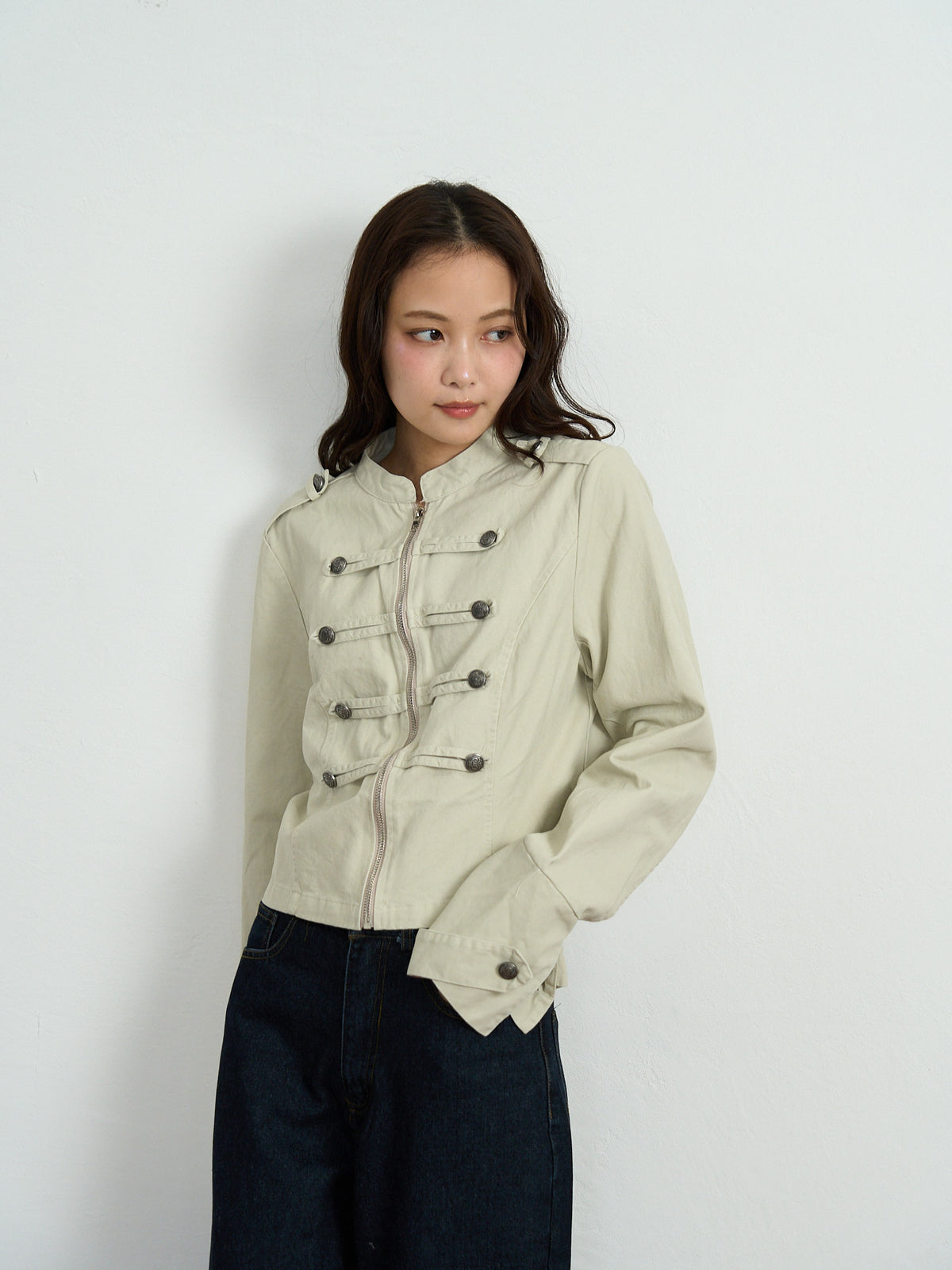 napoleon button short jacket