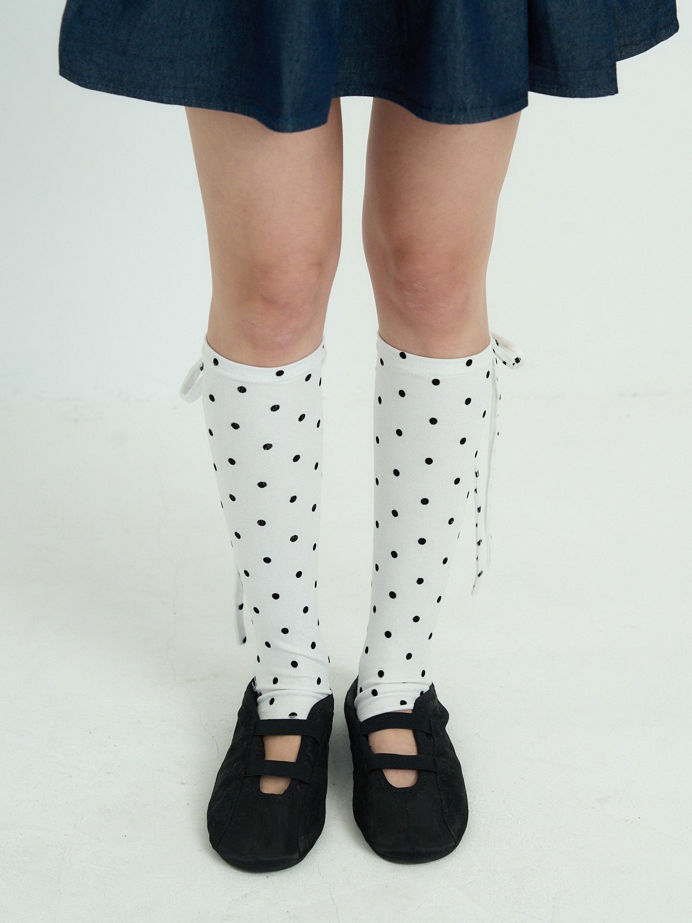 polka dot lace-up leg warmers