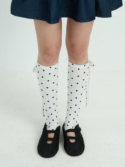 polka dot lace-up leg warmers