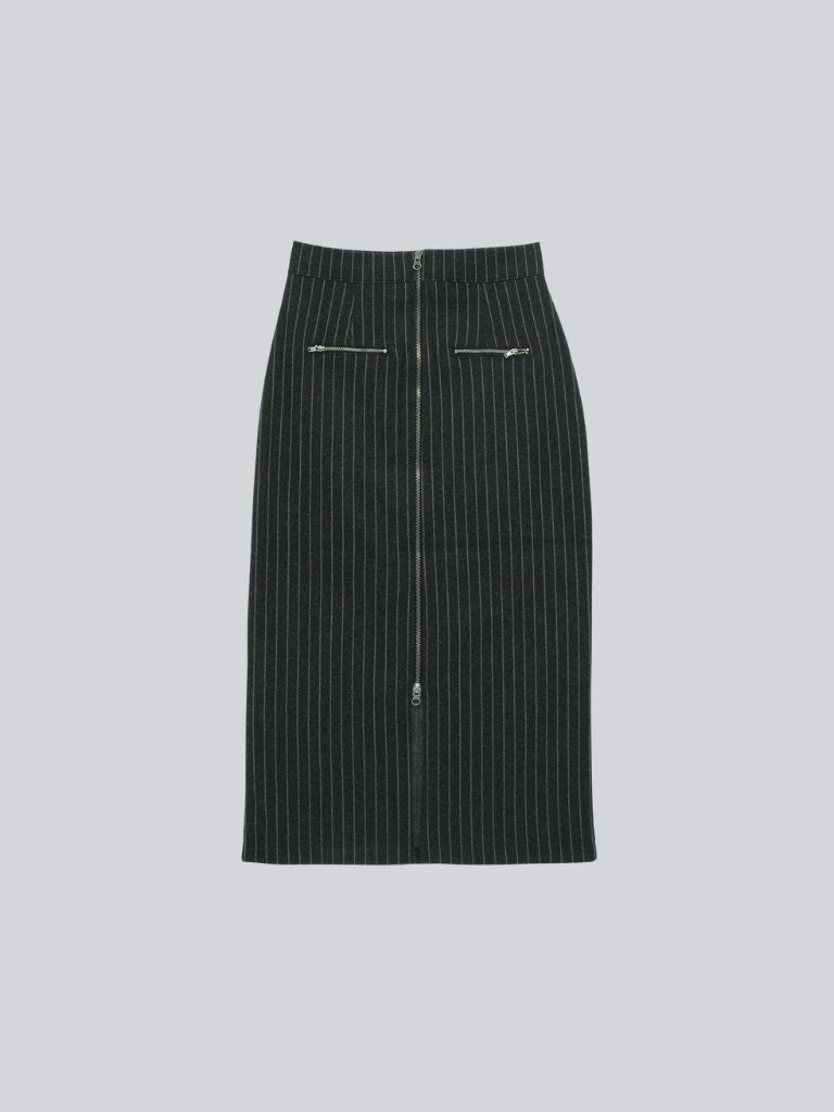 double zip stripe skirt