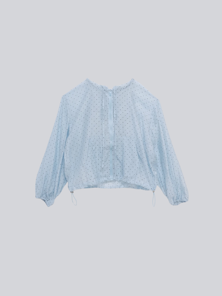 frill sheer hoodie