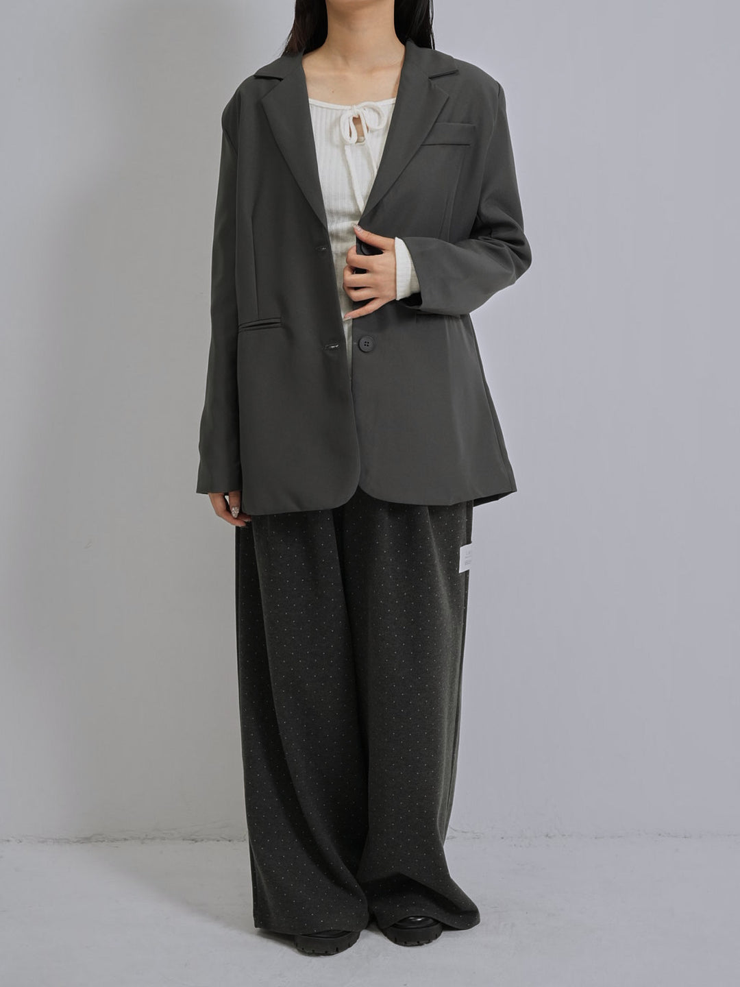 diagonal back slit jacket