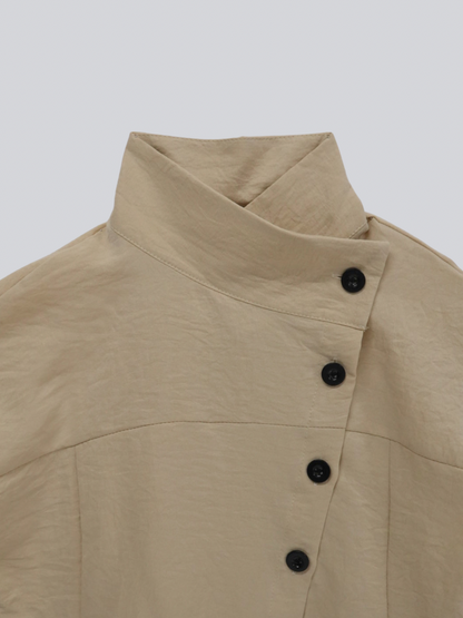 asymmetric collar shirt