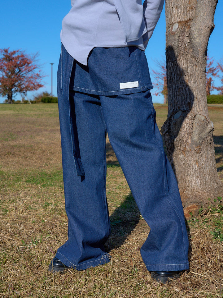 separate wrap design wide pants