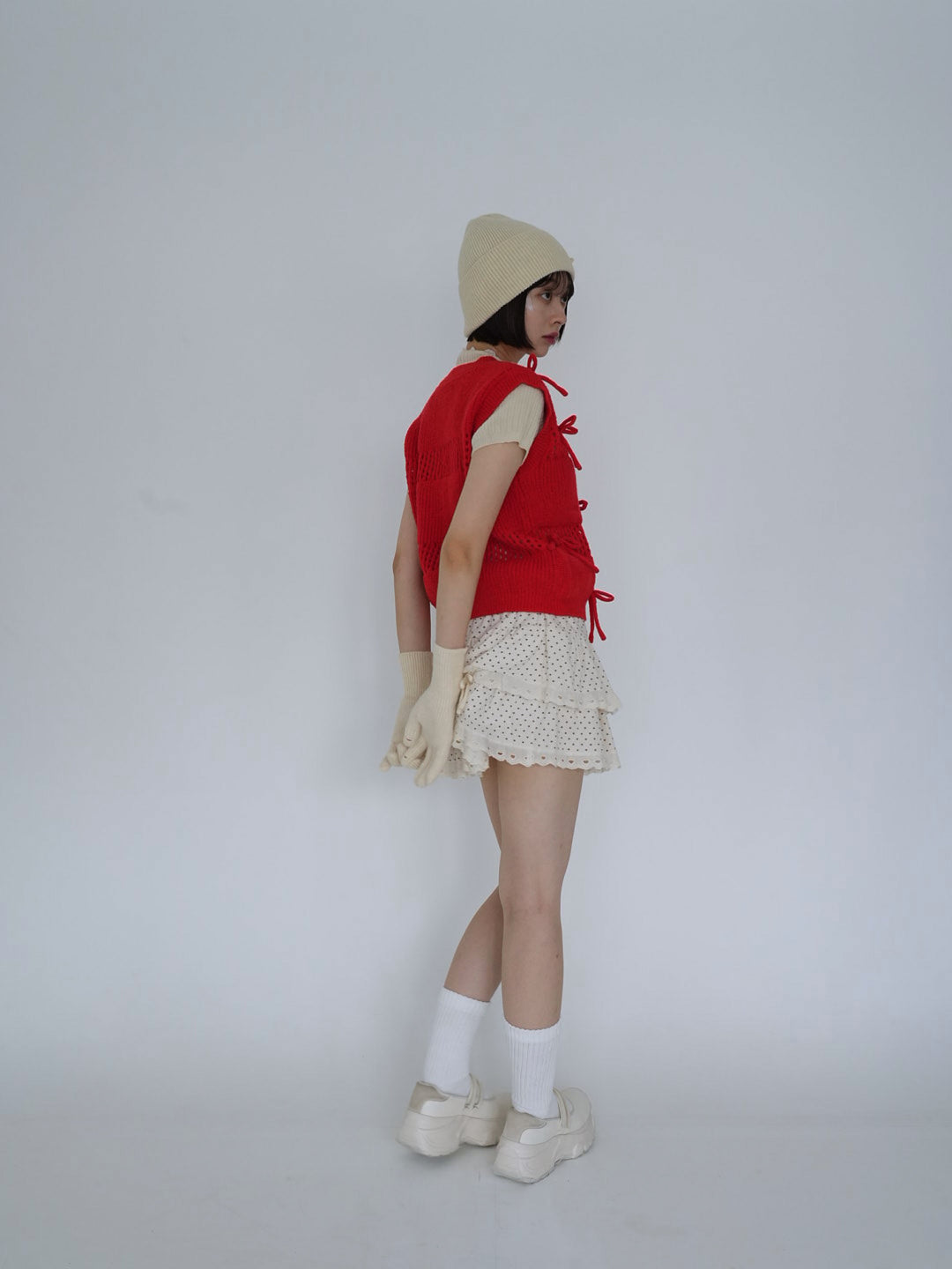 ribbon knit vest
