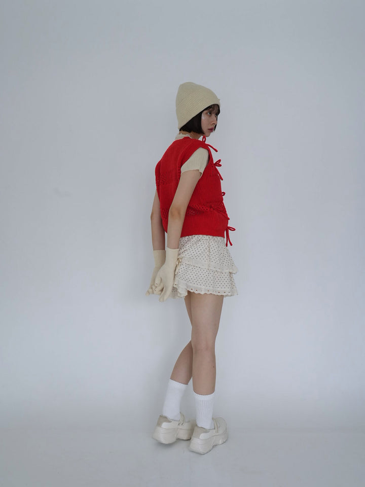 ribbon knit vest