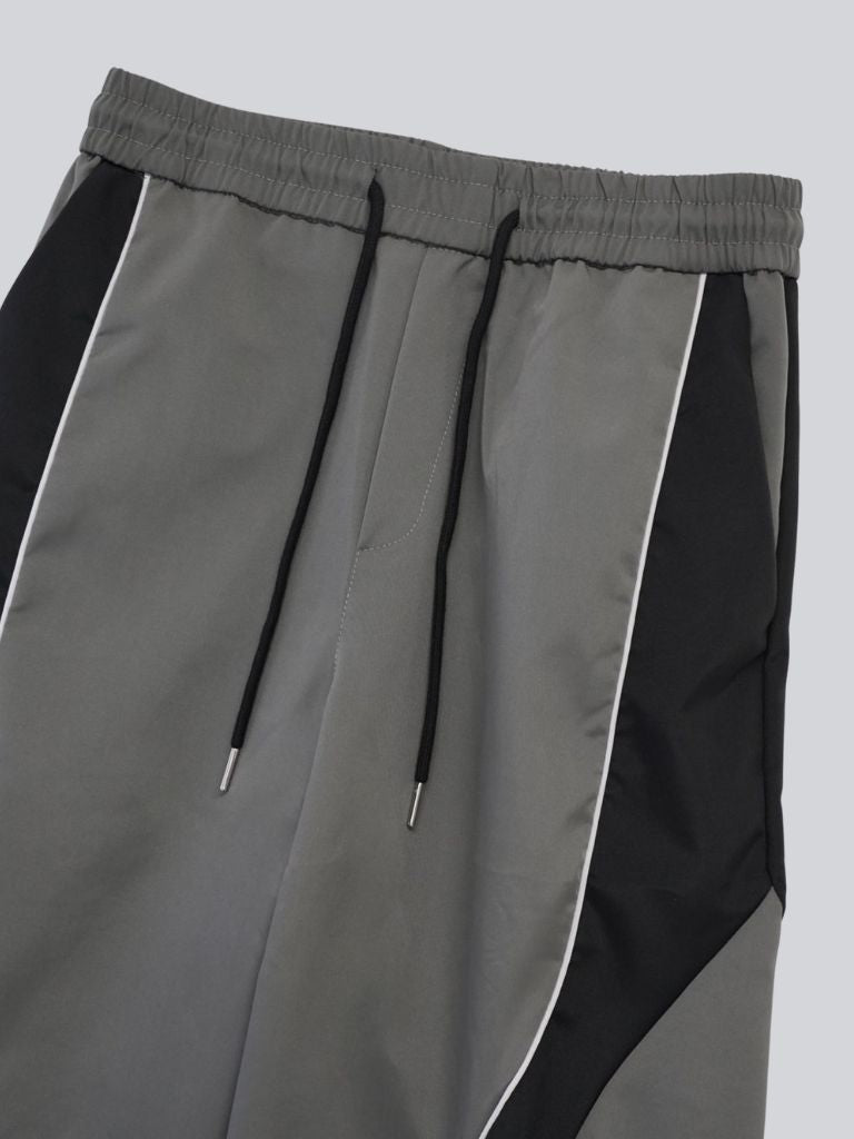 side zip wave line pants