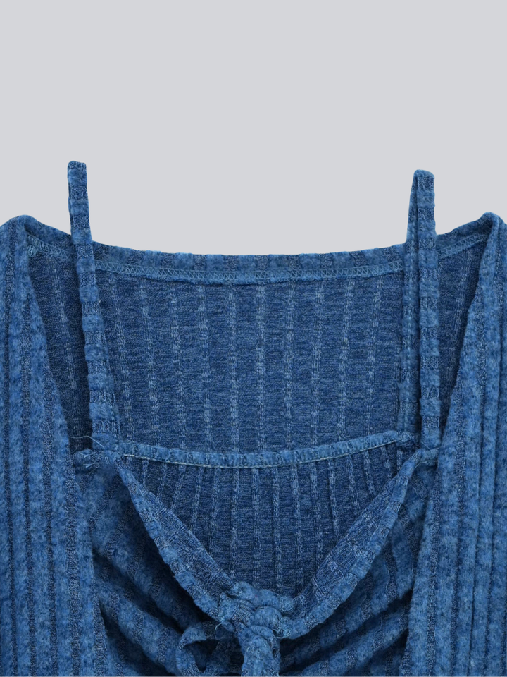 【 10月上旬発送予定 】ribbed ruched cami & cardigan set
