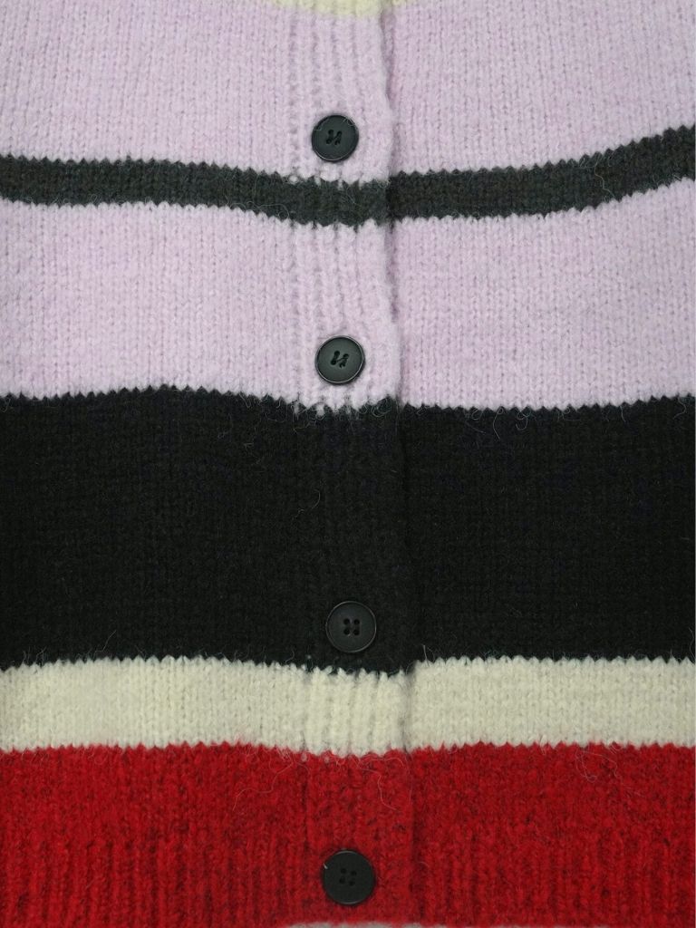 multi border knit cardigan