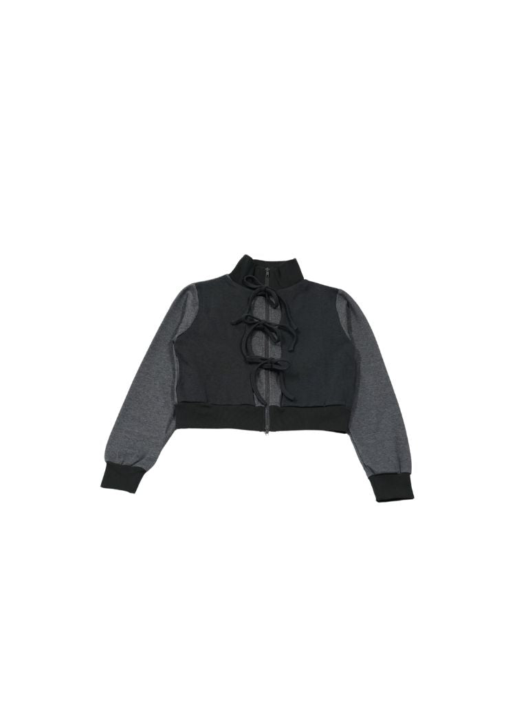 front ribbon zip parka