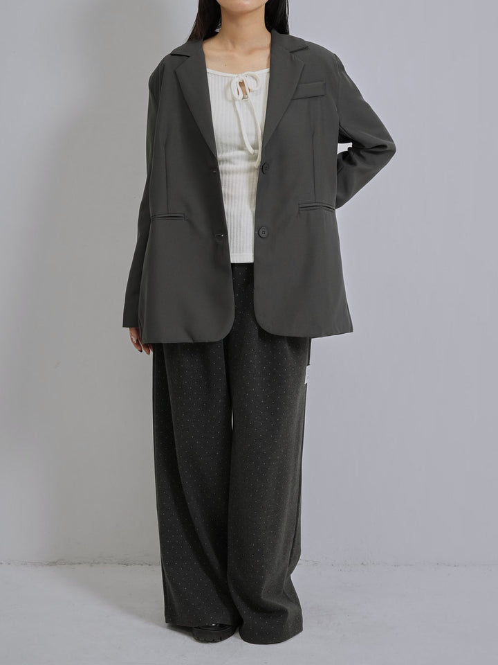 diagonal back slit jacket