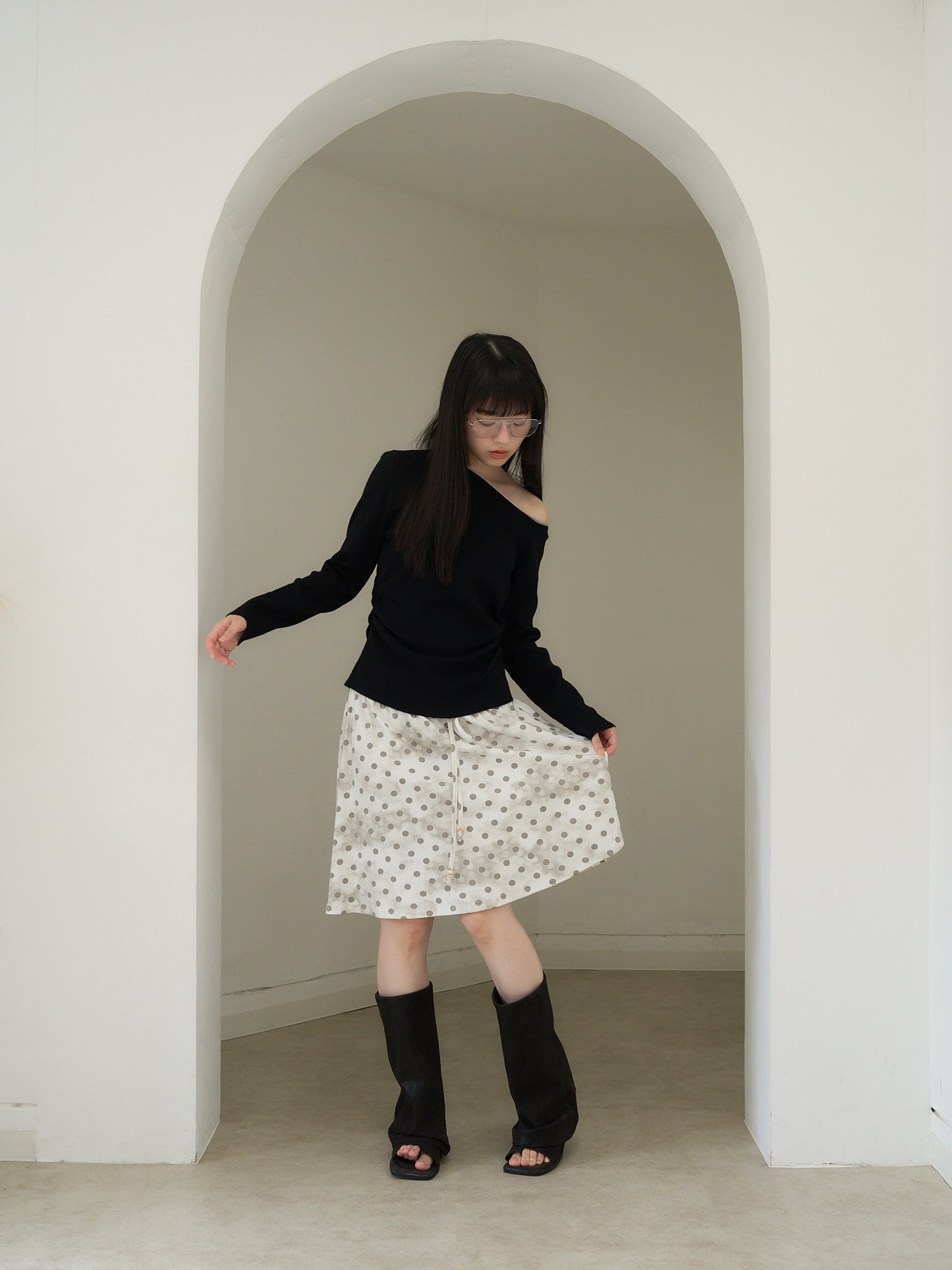 dot  line skirt