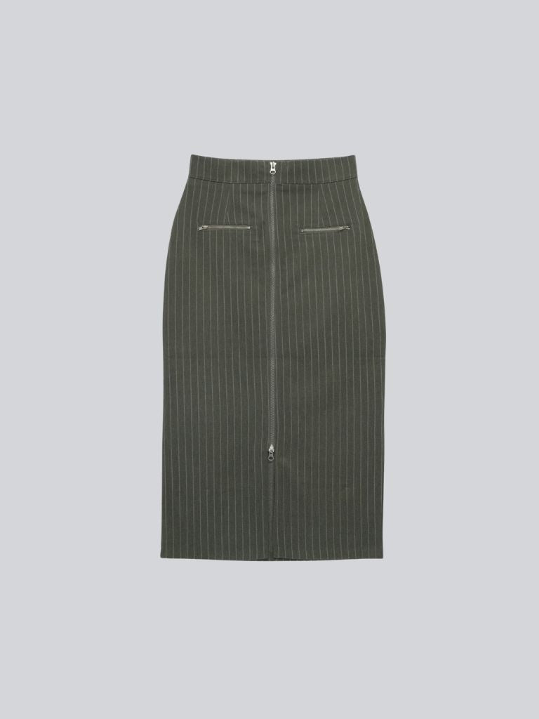 double zip stripe skirt