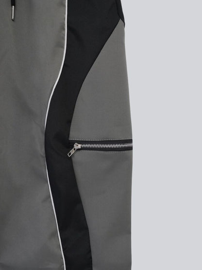 side zip wave line pants